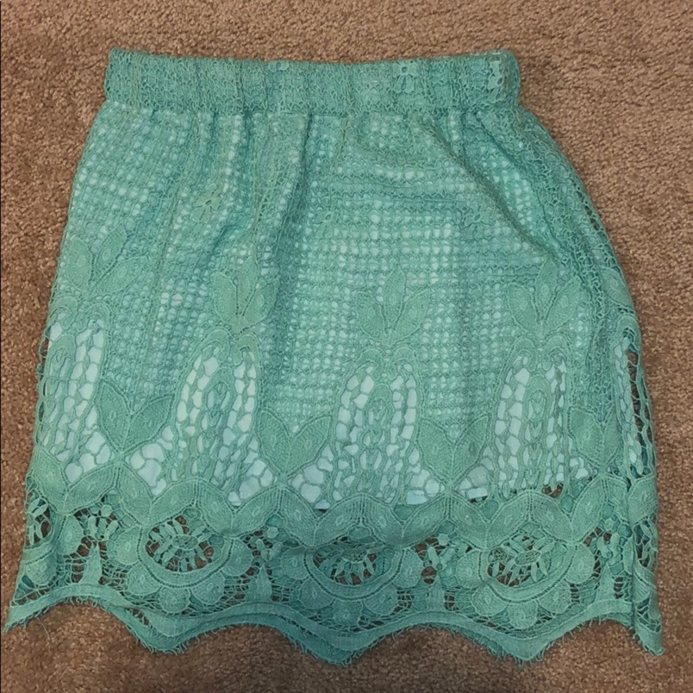 High waisted lace skirt